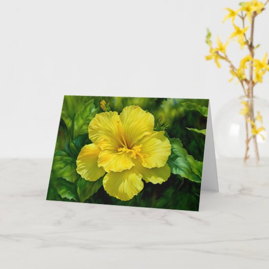 Tropical Yellow Flower Art Note Kaart (Gele Bloem)