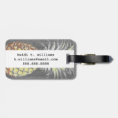 Tropical Yellow Pinneapple on Grey Bagagelabel (Achterkant horizontaal)