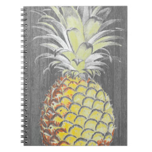 Tropical Yellow Pinneapple on Grey Notitieboek