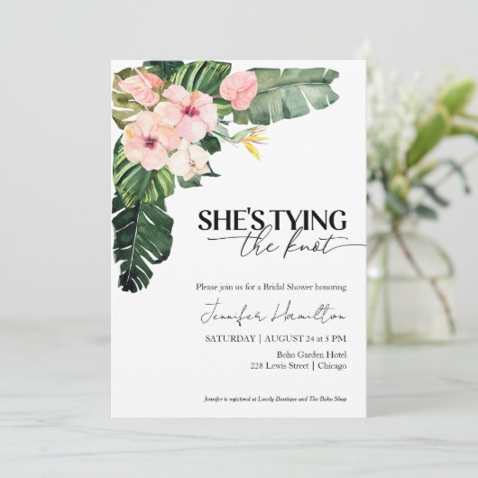 Tropical Ze bindt het knoop Vrijgezellenfeest Kaart (Staand voorkant)