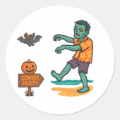 Tropical Zombie Party Sticker Fun Halloween (Voorkant)