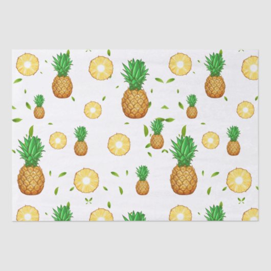 TROPICAL ZOMER ananas Slice trendy Patroon Tissuepapier (Voorkant)