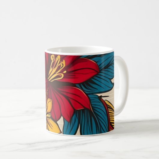 Tropicale bloemen - Natuurlijke trillingen Koffiemok (Voorkant rechts)