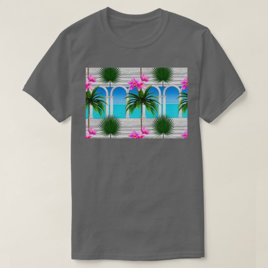 Tropicalseapalmleaf treeArcharchesarcadecolumnssta T-shirt (Design voorkant)