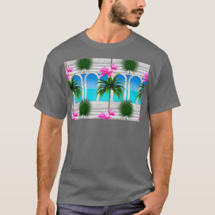 Tropicalseapalmleaf treeArcharchesarcadecolumnssta T-shirt