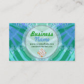 Tropicana Blue Aqua Green Textile Visitekaartje (Achterkant)