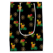 Tropicas - Cadeauzak Ananas Elegant Zwart Medium Cadeauzakje (Achterkant)