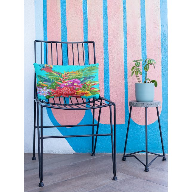 TropiColor Fusion Macaw & Bloemen Serenade Buitenkussen (Creator heeft geüpload)