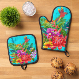 TropiColor Fusion Macaw & Bloemen Serenade Ovenwant & Pannenlap Set