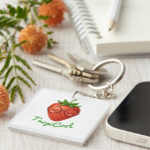 TropiCool Aardbei – Schattigee Acryl Sleutelhanger (Voorkant Rechts)