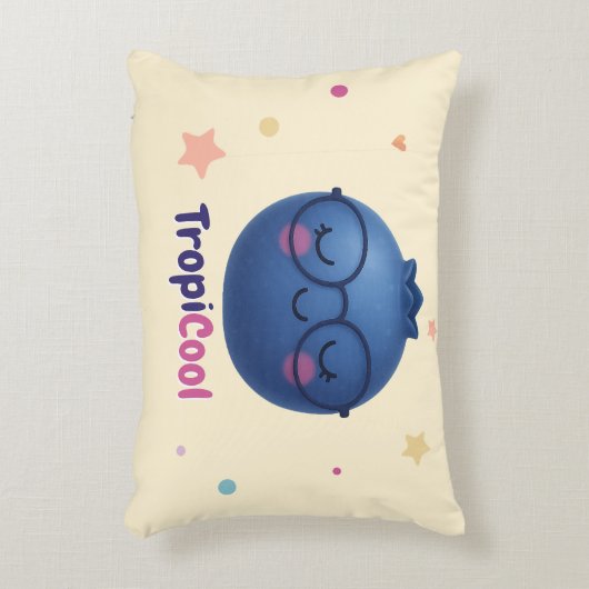 TropiCool Blueberry – Kawaii Fruit Accent Kussen (Voorkant(Verticaal))