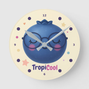 TropiCool Blueberry – Schattigee Kawaii fruitwandk Ronde Klok