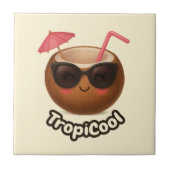 TropiCool Coconut – Leuke Tropische Keramische Teg Tegeltje (Voorkant)