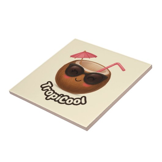 TropiCool Coconut – Leuke Tropische Keramische Teg Tegeltje (Zijkant)