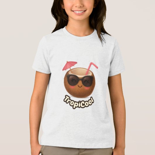 TropiCool Coconut – Schattige zomershirt voor kind Tri-Blend Shirt (Voorkant)