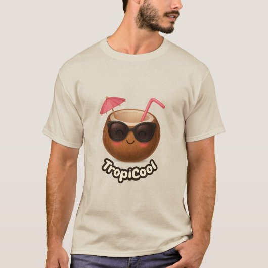 TropiCool Kokosnoot – Grappig Zomer Kokosnoot T-sh T-shirt (Voorkant)