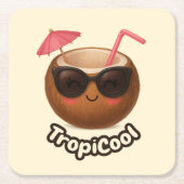 TropiCool Kokosnoot – Leuk Zomerpapier Onderzetter (Voorkant)