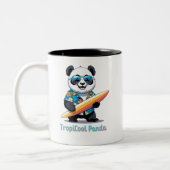 TropiCool Panda – Schattigee Cartoon Panda - Hawaï Tweekleurige Koffiemok (Links)