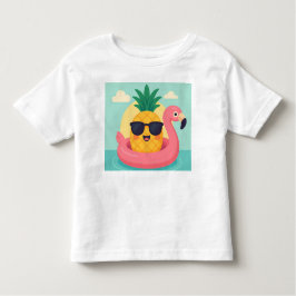 Tropicool–Pineapple Flamingo Float Zomer T-shirt