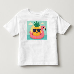 Tropicool–Pineapple Flamingo Float Zomer T-shirt