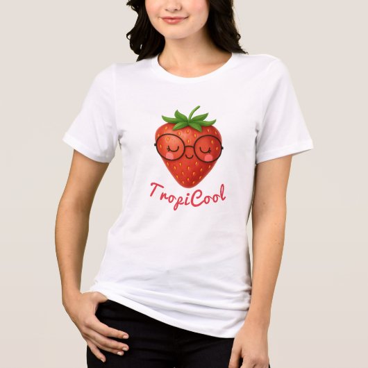TropiCool Strawberry – Schattige T-shirt (Voorkant)