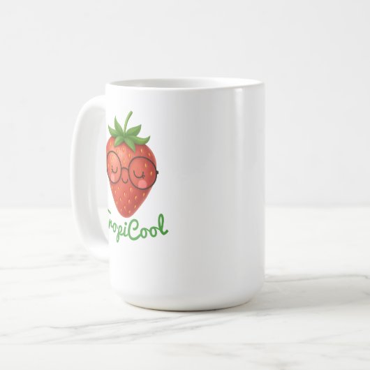 TropiCool Strawberry – Schattigee en frisse zomerv Koffiemok (Voorkant links)