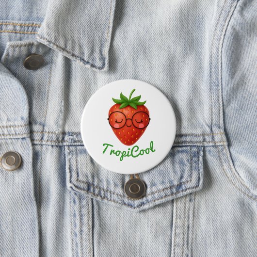 TropiCool Strawberry – Schattigee Glossy Button Pi (In situ)