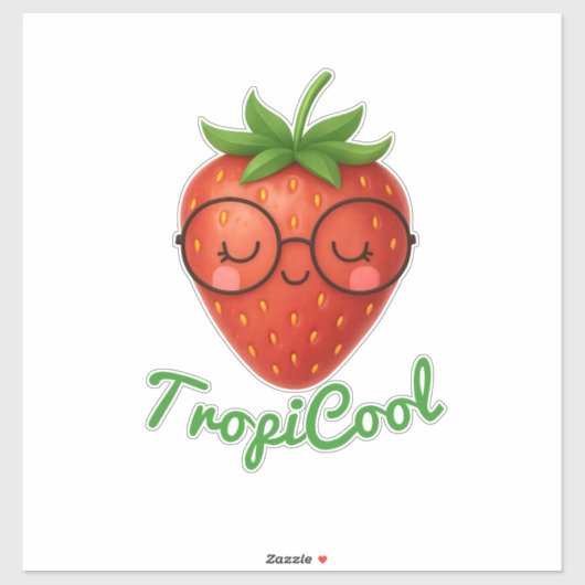 TropiCool Strawberry – Vinyl Sticker op maat (Vel)