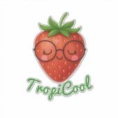 TropiCool Strawberry – Vinyl Sticker op maat (Voorkant)