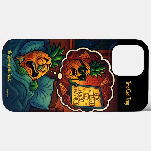 TropiCool Tony’s Nightmare – Ananas op Pizza Case-Mate iPhone Case (Achterkant (horizontaal))