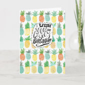 Tropics Birthday Pineapple Pattern | WENSKAART Kaart (Voorkant)