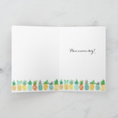 Tropics Birthday Pineapple Pattern | WENSKAART Kaart (Binnen)
