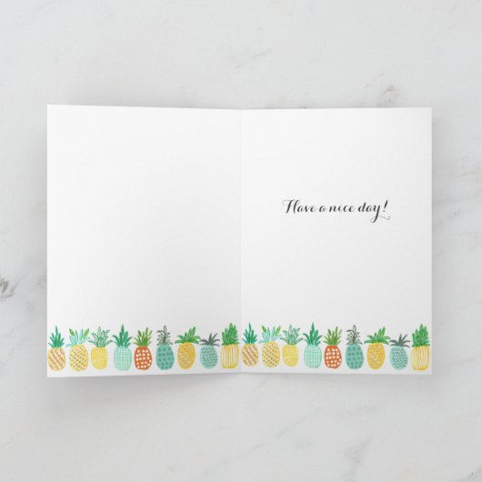 Tropics Birthday Pineapple Pattern | WENSKAART Kaart (Binnen)