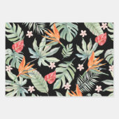 Tropics Bloemenblad Fantasie met Monogram Inpakpapier Vel (Voorkant 3)