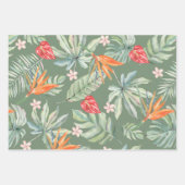 Tropics Bloemenblad Fantasie met Monogram Inpakpapier Vel (Voorkant 2)
