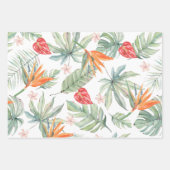 Tropics Bloemenblad Fantasie met Monogram Inpakpapier Vel (Voorkant)