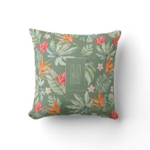 Tropics Bloemenblad Fantasie met Monogram