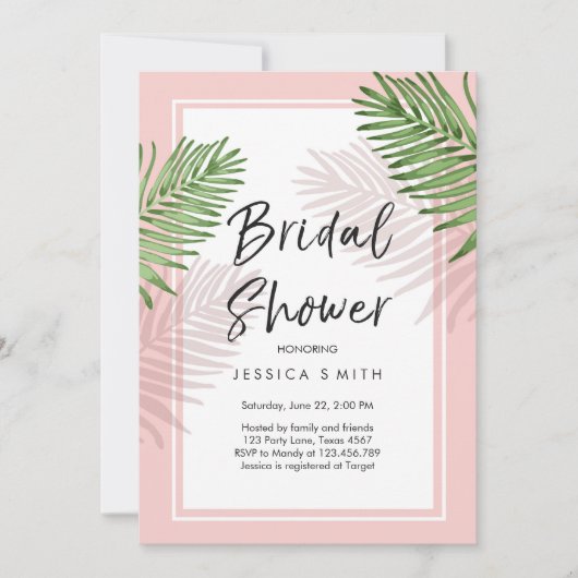 Tropics Bridal Shower Invitation Tropical Hawaii Kaart (Voorkant)