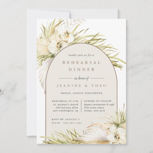 tropics ceremonie repesal Dinner Kaart (Voorkant)