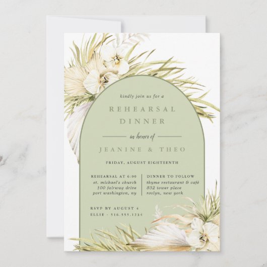  tropics ceremony rehearsal Dinner Invitati Kaart (Voorkant)