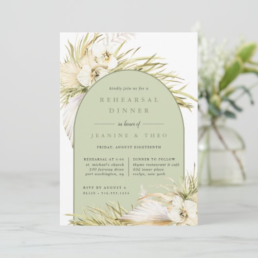  tropics ceremony rehearsal Dinner Invitati Kaart (Staand voorkant)