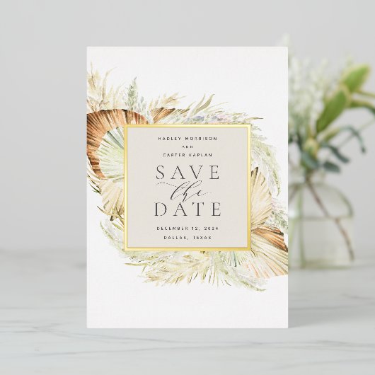  Tropics Folie Sla de datumkaart op Folie Uitnodiging (Staand Voorkant)