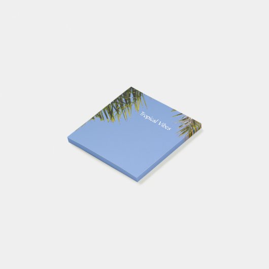 Tropics Palm Fronds Sky Blue  Post-it® Notes (Schuin)