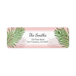 Tropics Return Address Label Tropical Beach Palm