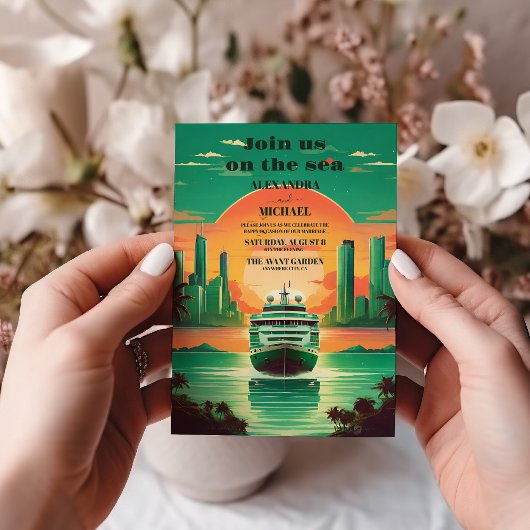 Tropics Seascape Beach Cruise Bruiloft Kaart