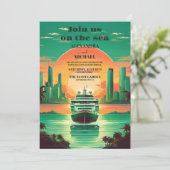Tropics Seascape Beach Cruise Bruiloft Kaart (Staand voorkant)