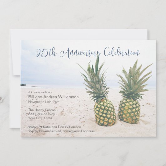 Tropisch 25-jarig jubileumfeest kaart (Voorkant)