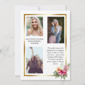 Tropisch 4 Foto Collage Gold Lijst Afstuderen Aankondiging (Achterkant)