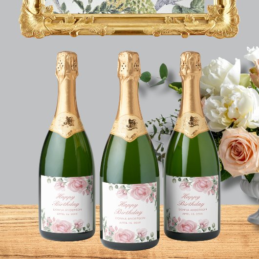 Tropisch 50ste verpartijfeest sparkling wijnetiket