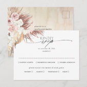 Tropisch aangedreven palmbladeren Wedding Rsvp Aankondigingskaart (Voorkant / Achterkant)